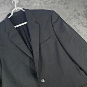 Express Design‎ Studio Blazer Modern Fit Two Button Black Jacket 44L